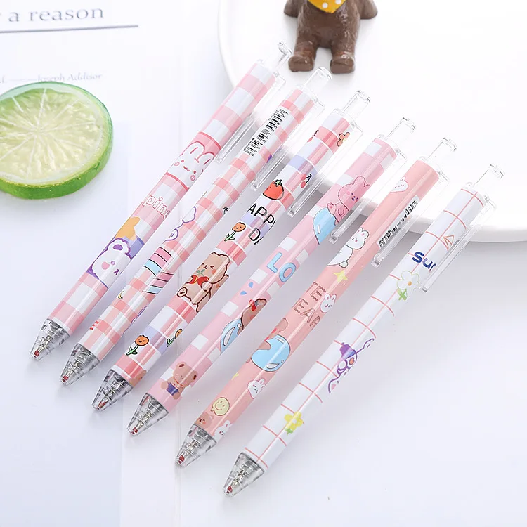 Zoecor 6pc/Lot Kawaii Gel Pen Set Ballpoint Pens Stationery