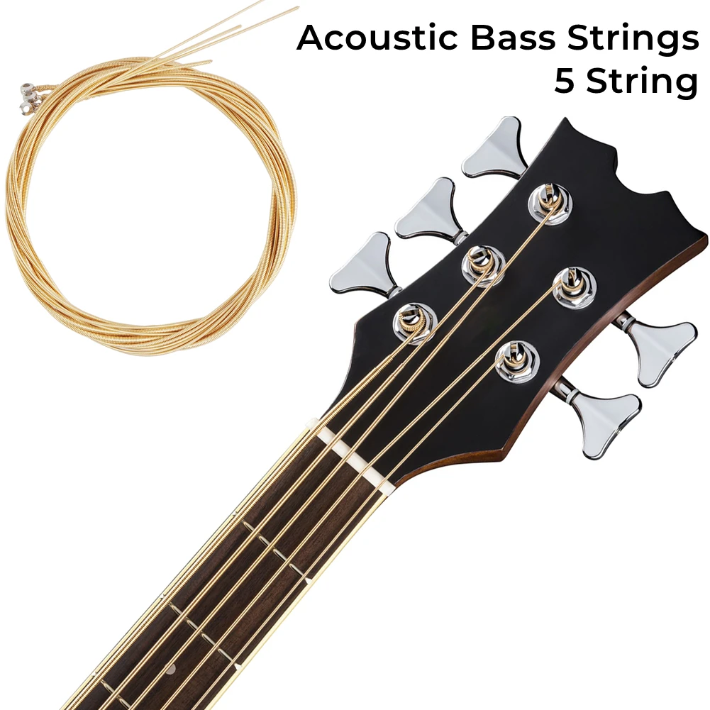 5String Acoustic Bass Strings Replacement Accessories Brass String 040 125 Gauge Carbon Steel