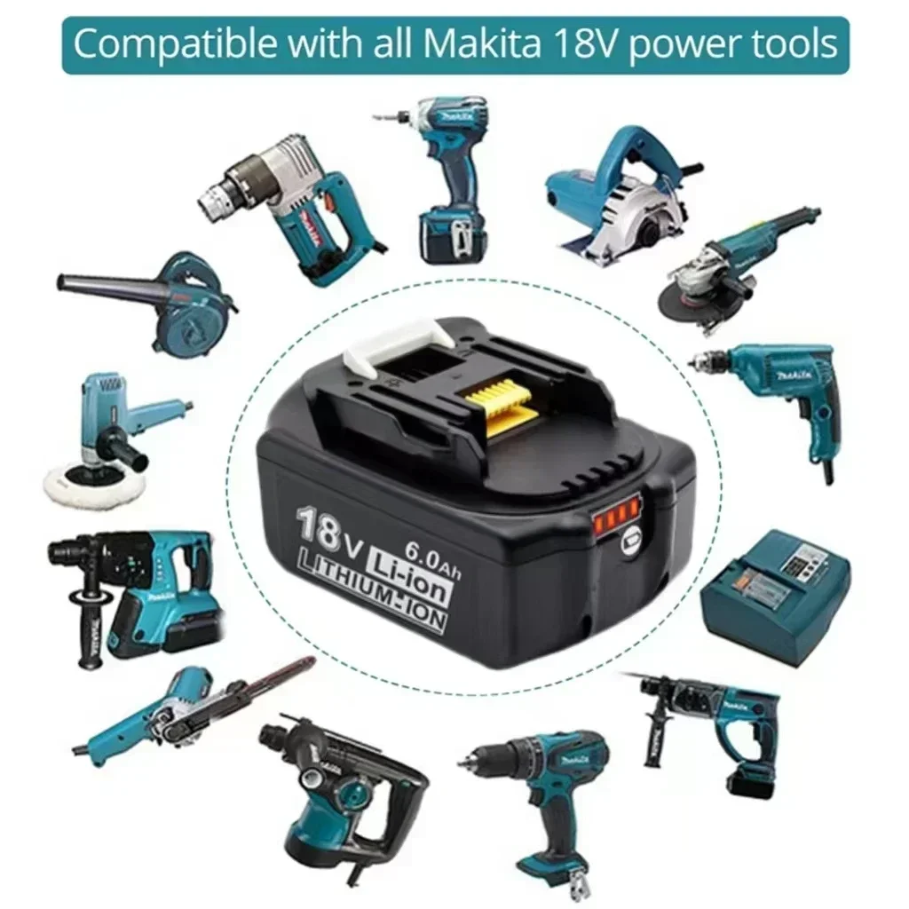 

The latest backup Makita battery BL1860, 18V 6000mAh lithium-ion suitable for Makita 18V battery BL1840 BL1850 BL1830 BL1860B