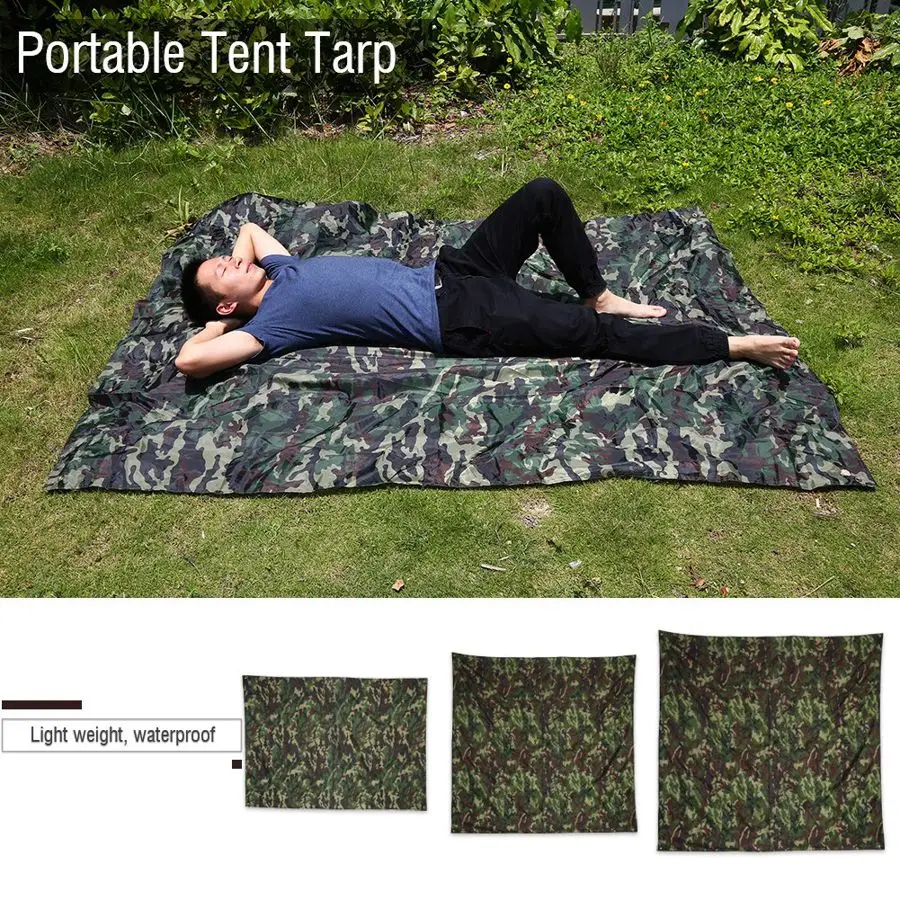Camouflage Tent Tarp Ultralight Camping Hunting Shelter Waterproof Tarp Tourist Awning Tent Outdoor Camping Survival Tents waterproof tarpaulin waterproof tarp tarpaulin rain cover ultralight tarp