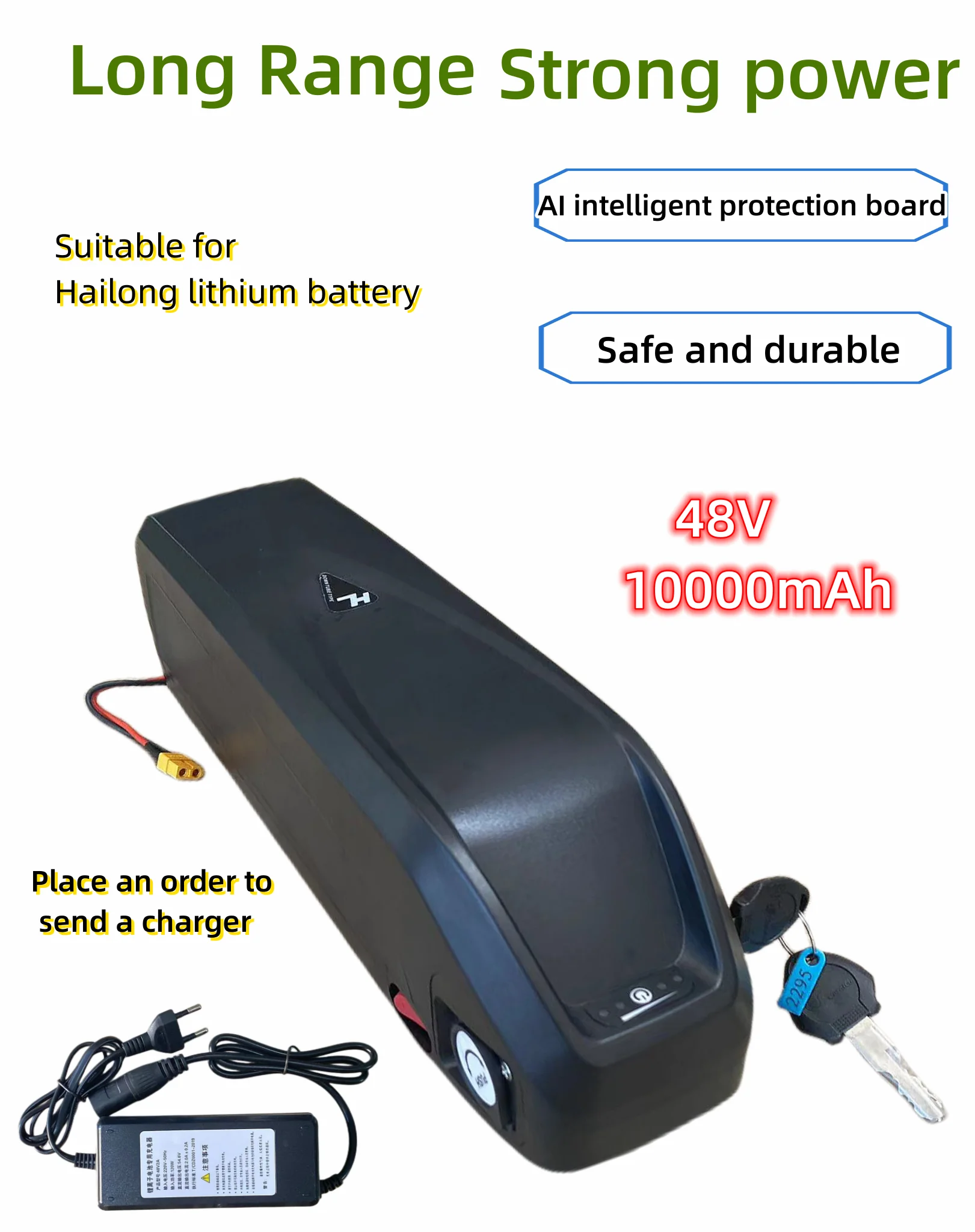 

48V 10AH For Hailong Electric Bicycle Battery 30A BMS 350W 500W 750W 1000W 1500W 18650 Battery BBS02 BBS03 BBSHD