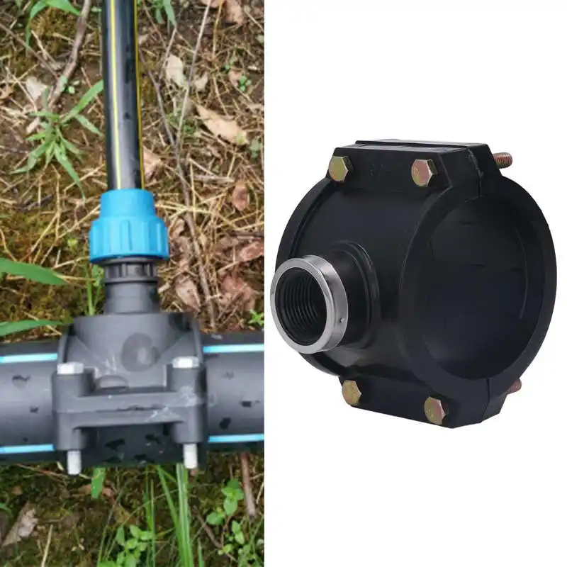 

2Set Pipe Saddle Tee Kit Additional Interface Plastic Pipe Fittings for Gardening Irrigation Diversion G1 Female Thread
