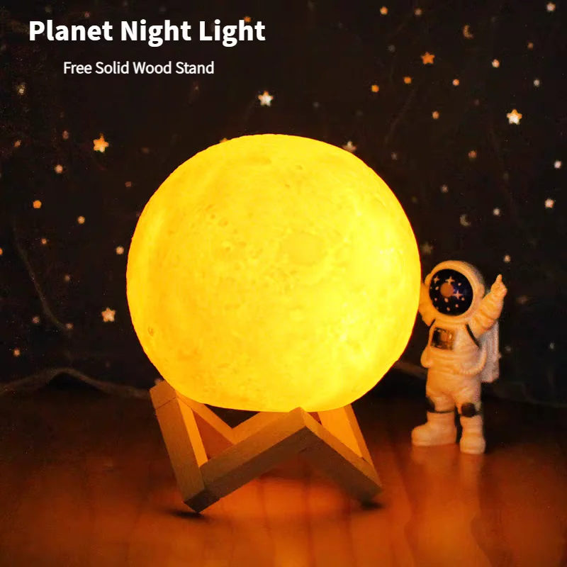 1 LED Moon Light Galaxy Light, DIY Moon Night Light, Girl, Boy, Child, Woman Birthday Gift, Bedroom Decoration (Warm Light)