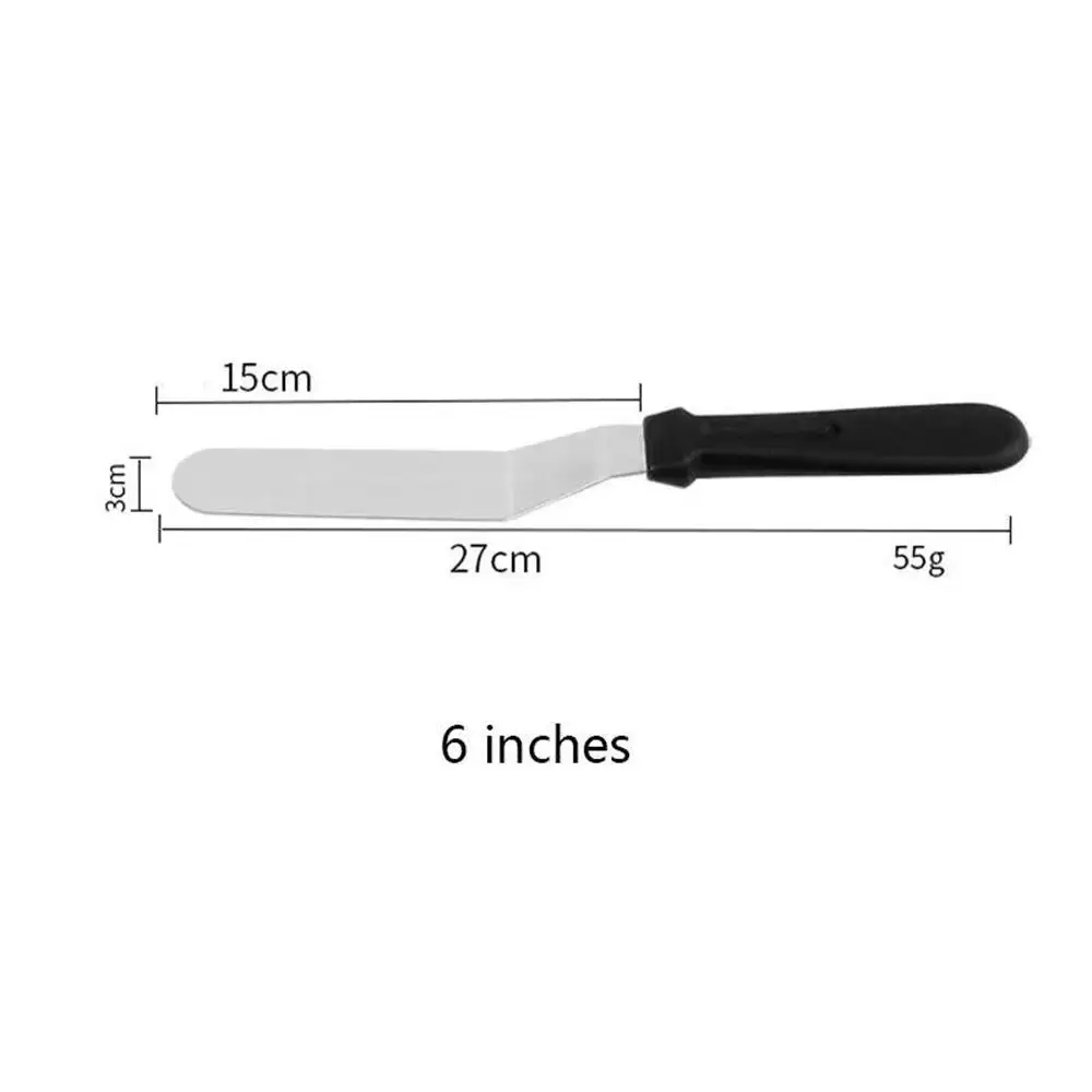 6” Stainless Steel Butter Cake Buttercream Knife Spatula Plastic Handle Baking Tool Spatula Minimalist Style Icing Spreader, Pa