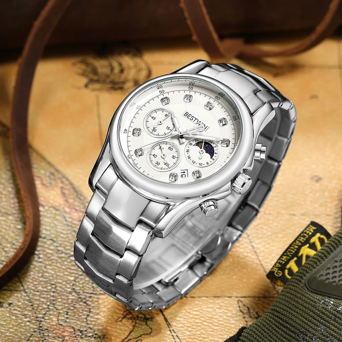 Luxury Men Watch Fashion Mens Quartz Wristwatch Classic Brand Full Gold Body Diamond Reloj Steampunk Watches Business Man Clock