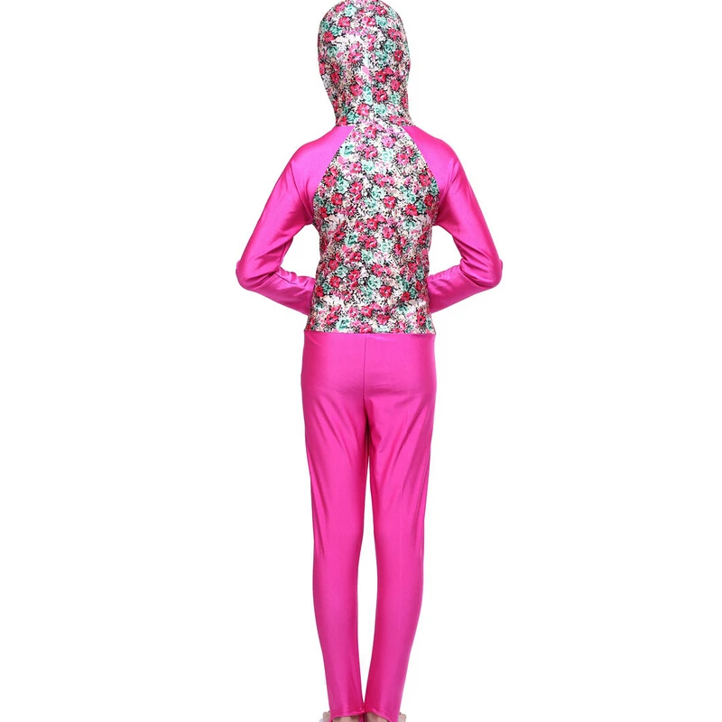 Full Coverage Bodysuits Swimming suits for Girls Printing Bathing Diving One-piece Muslim Swimsuits Quickdry Musulman Burquinis