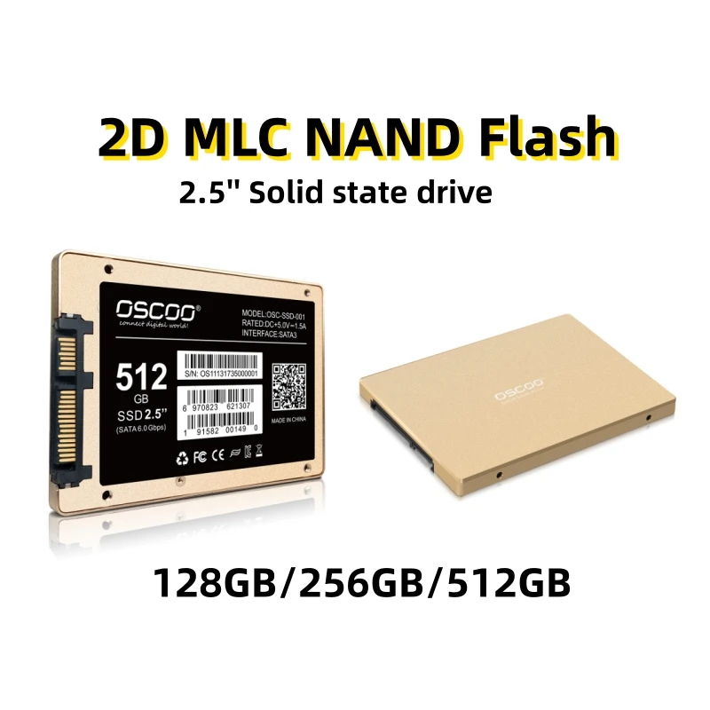 

OSCOO 2.5inch Solid State Drive 2D MLC Nand Flash SATA 3 SSD 256GB 512GB High Quality MLC SSD for Desktop Laptop