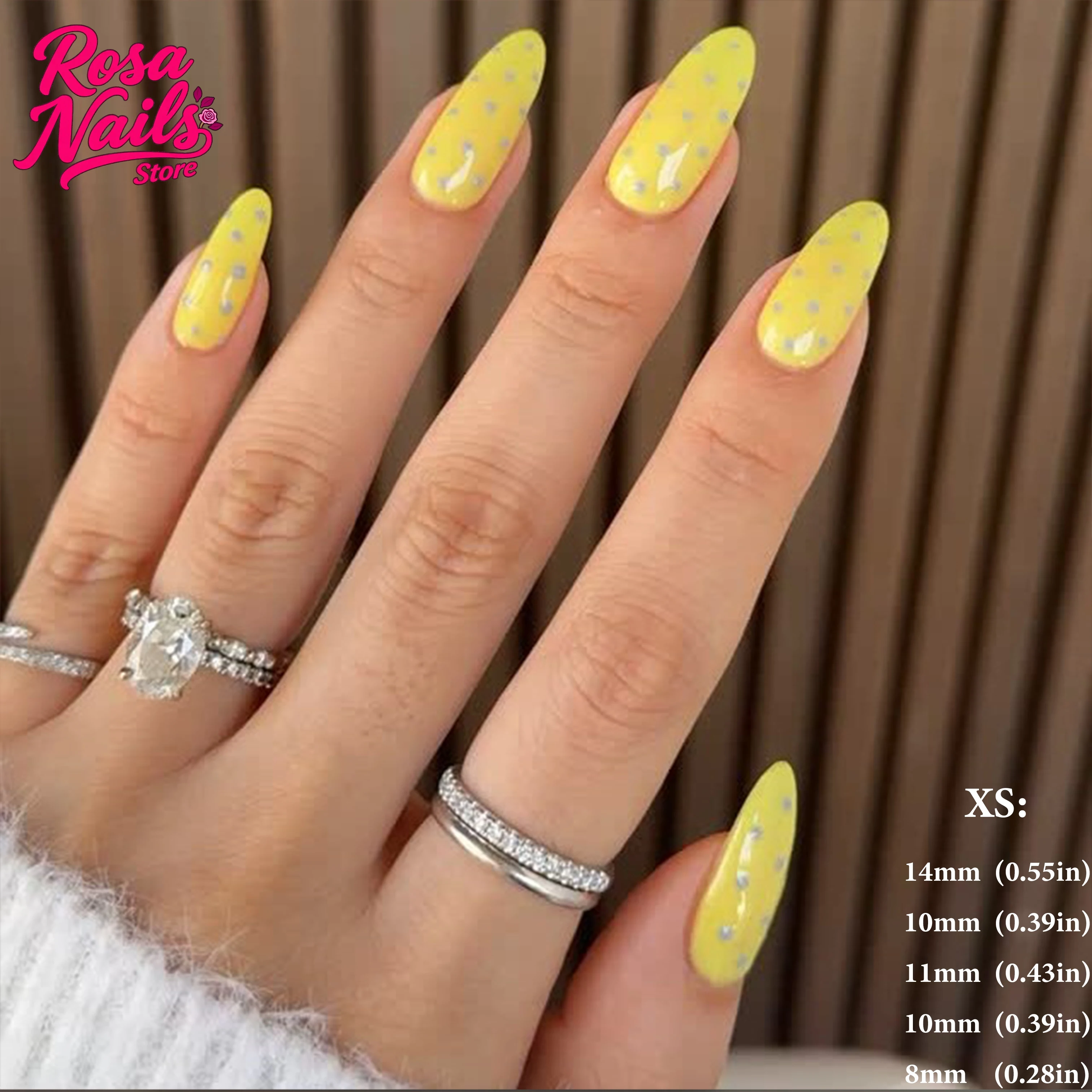 Summer Chic Polka Dot Press-On Nails with 3D Floral Accents in Pink, Yellow, and Brown French Tips