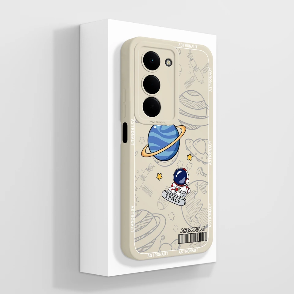 Cartoon Astronaut Kitten Fall Prevention High-Quality Case