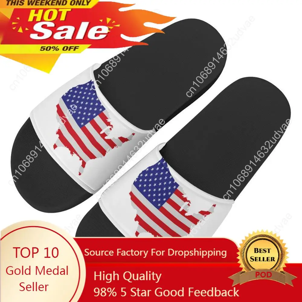 

Women Custom image Slippers American flag Print Summer Fashion Slide Sandals Outdoor Non-slip Beach Shoes Platform Flip Flops