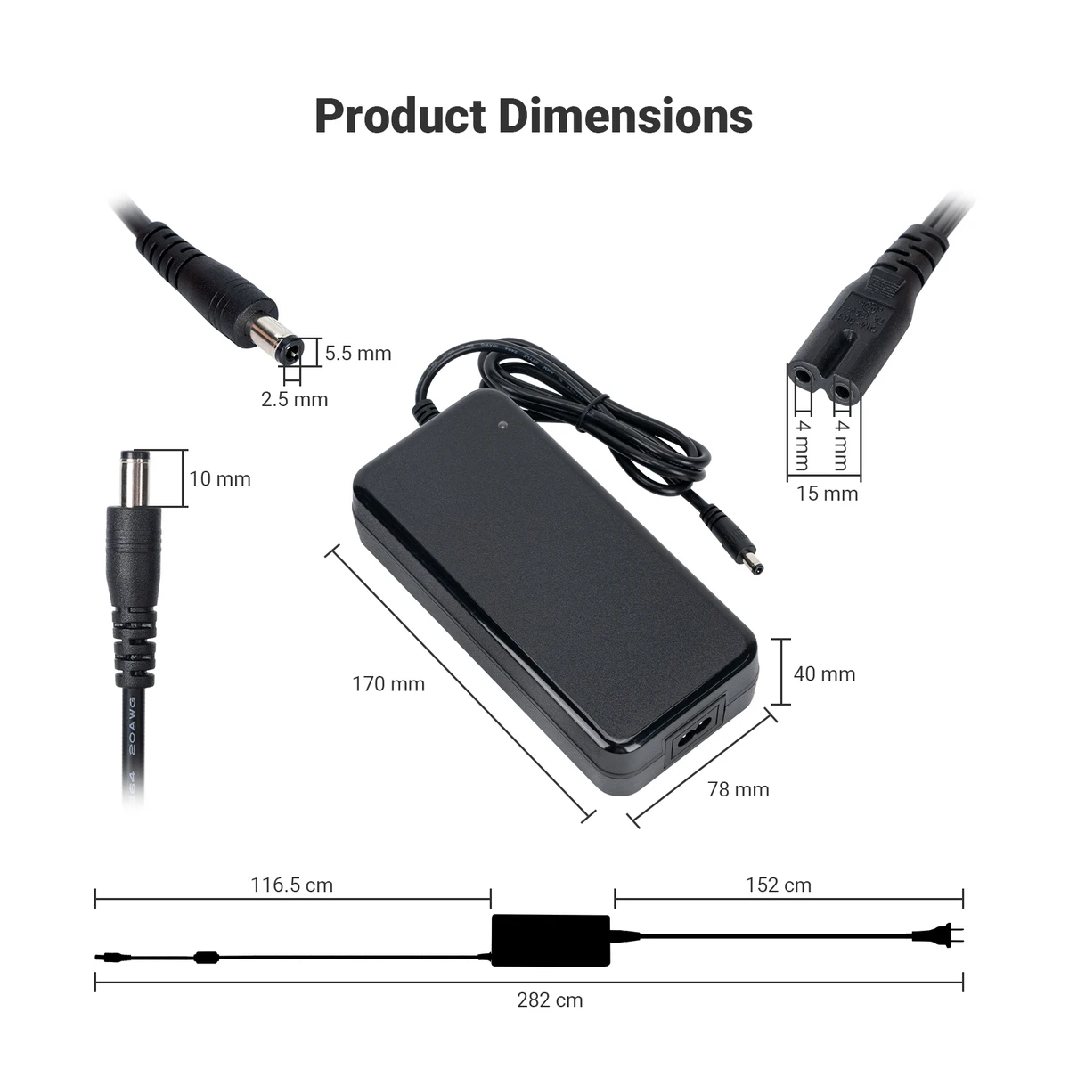 Fosi Audio 48V 5A DC Power Supply Charger Home Theater Amplifier Power Adapter For Digital Audio Power Amplifier Input 100-240V — view 2