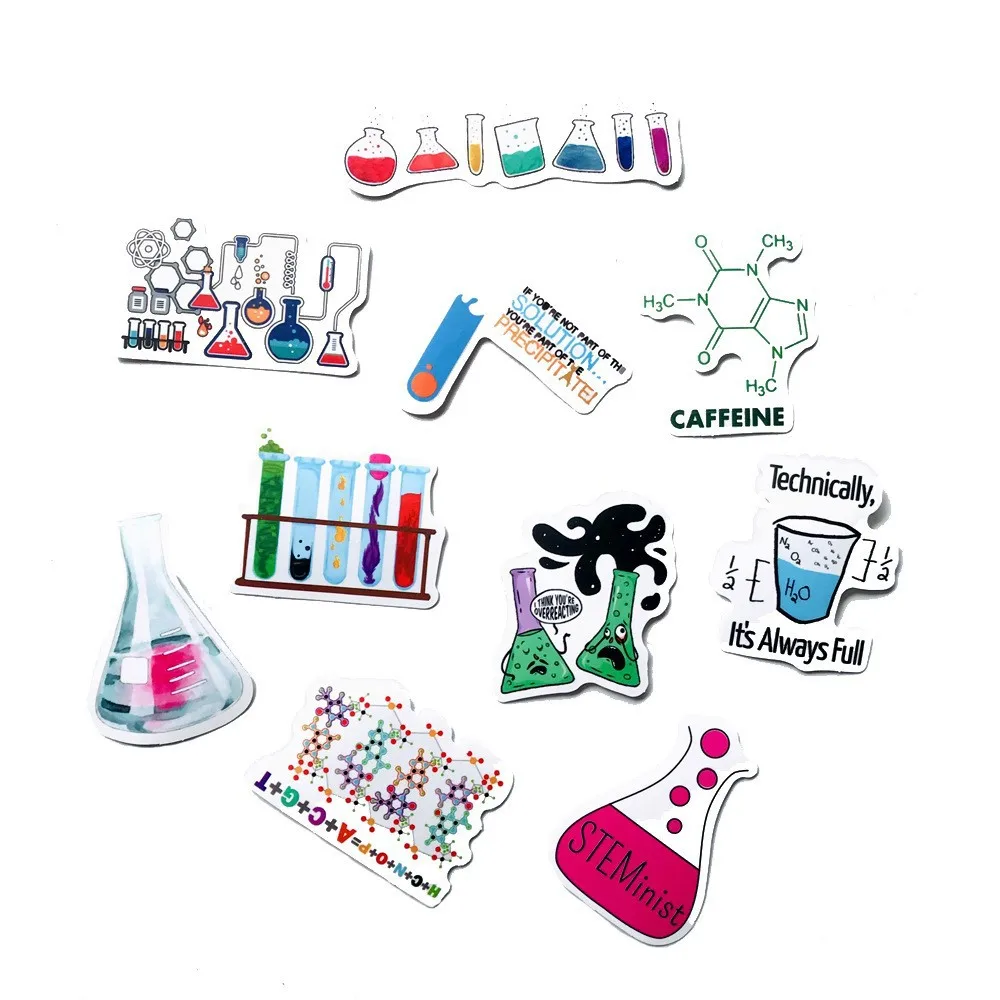 화학 주기 표 스티커, 노트북 자전거 기타 스케이트보드 스티커, 아이 DIY 그래피티 방수 스티커 장난감, 10 개, 30 개, 50 개