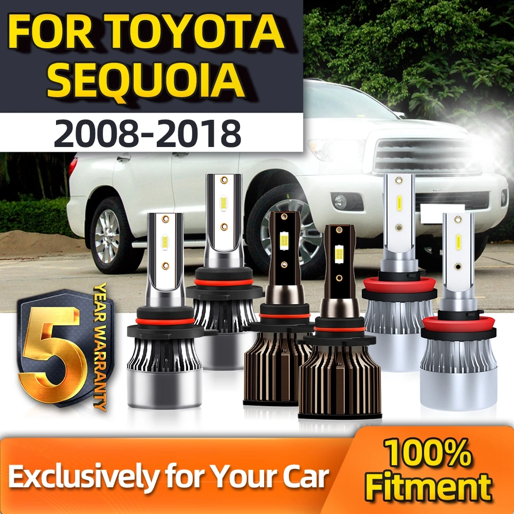 

Crossfox 9005 H11 9145 Low High Combo Fog Lights 12V LED Headlights Super Bright Kit For Toyota Sequoia 2008 2009 2010 2011-2018