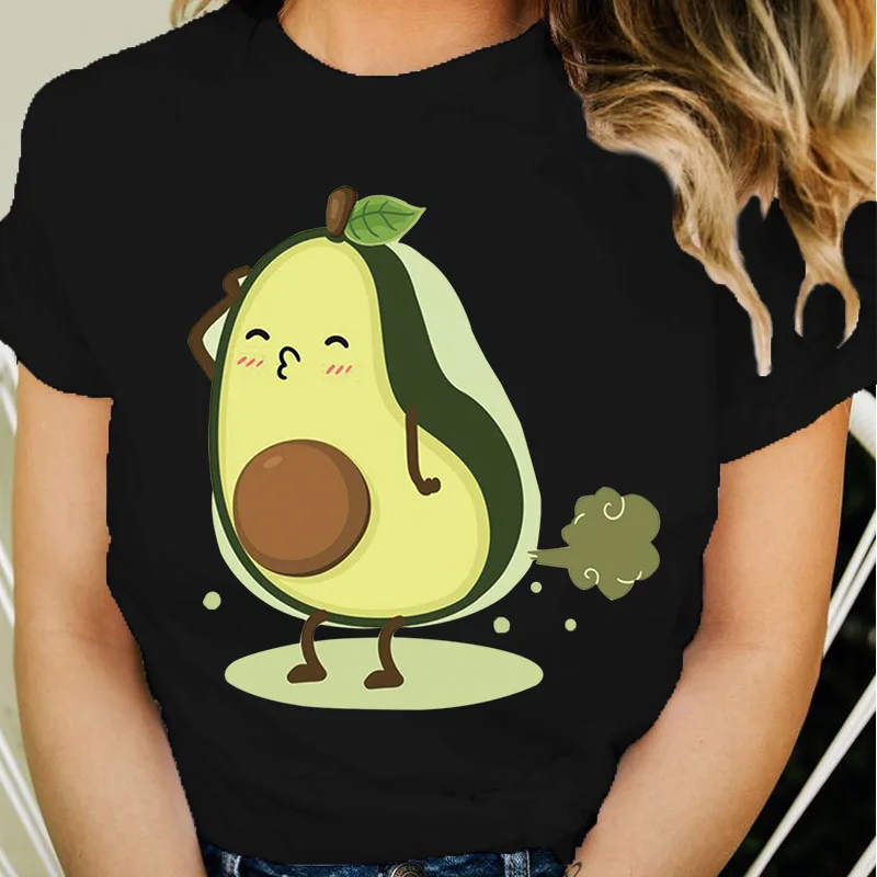 

Kawaii avocado Graphic Print T-Shirt Women Cartoon Tshirt Femme Harajuku Shirt Summer Short sleeve Fashion T Shirt Ladies Tops