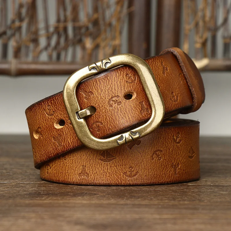 Men Belt Leather Strap For Louis Vuitton Buckle Genuine Calfskin