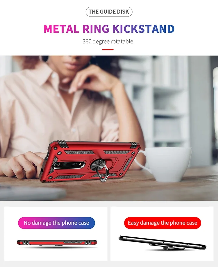Armor Shockproof Case with Rugged Silicone and Car Holder Ring