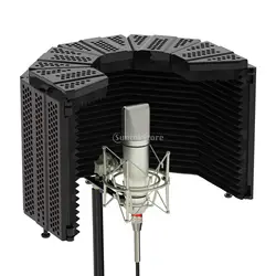 Microphone Isolation Screen Foldable 5 Panels Professional Acoustic Sound Shield Recording Panel Shield recording studio