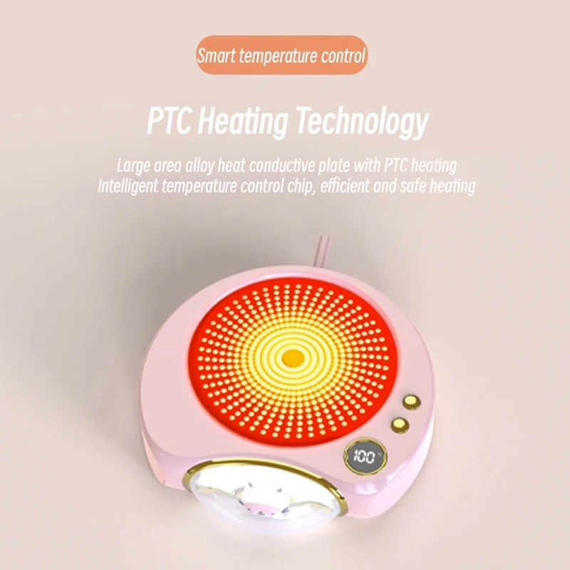 100℃ Coffee Cup Warmer Electric Heaing Pad Milk Tea Water Warming Coaster 5 Temperature Adjustment Office Home Mug Heater Mat heating coaster coffee heater usb mug warmer