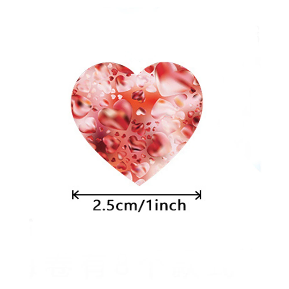 50-500 Labels Love Rainbow Sticker Heart Shape Scrapbooking Gift Packaging Party Wedding Valentine's Day Stationery Sticker
