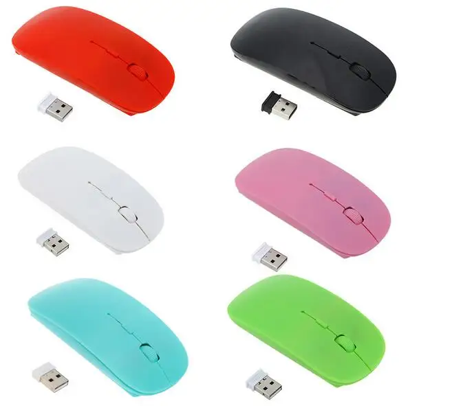 Compact Wireless Optical Mouse - 2.4GHz USB Receiver, Available in Four Vibrant Colors