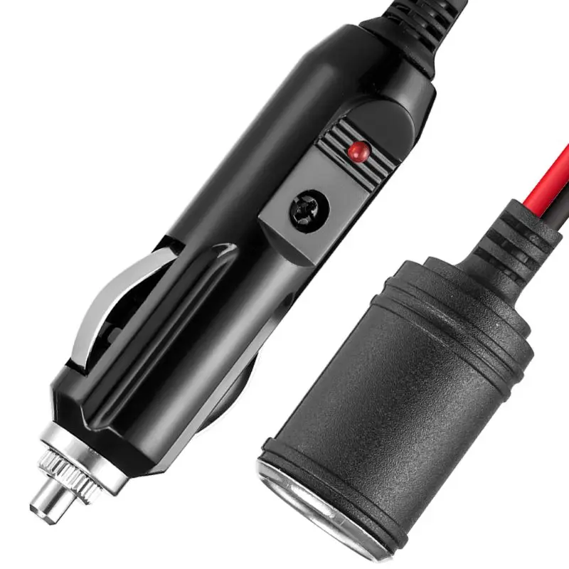 DN59 Cigarette Lighter Female Socket Heavy Duty Extension Cable Power Outlet for Tire Pump Air Compressor Waterproof Plug 15A
