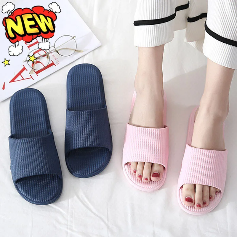 

Шлепанцы женские из ПВХ, мягкая нескользящая подошва, простые, полосатые, толстая подошва, летние пляжные Тапочки