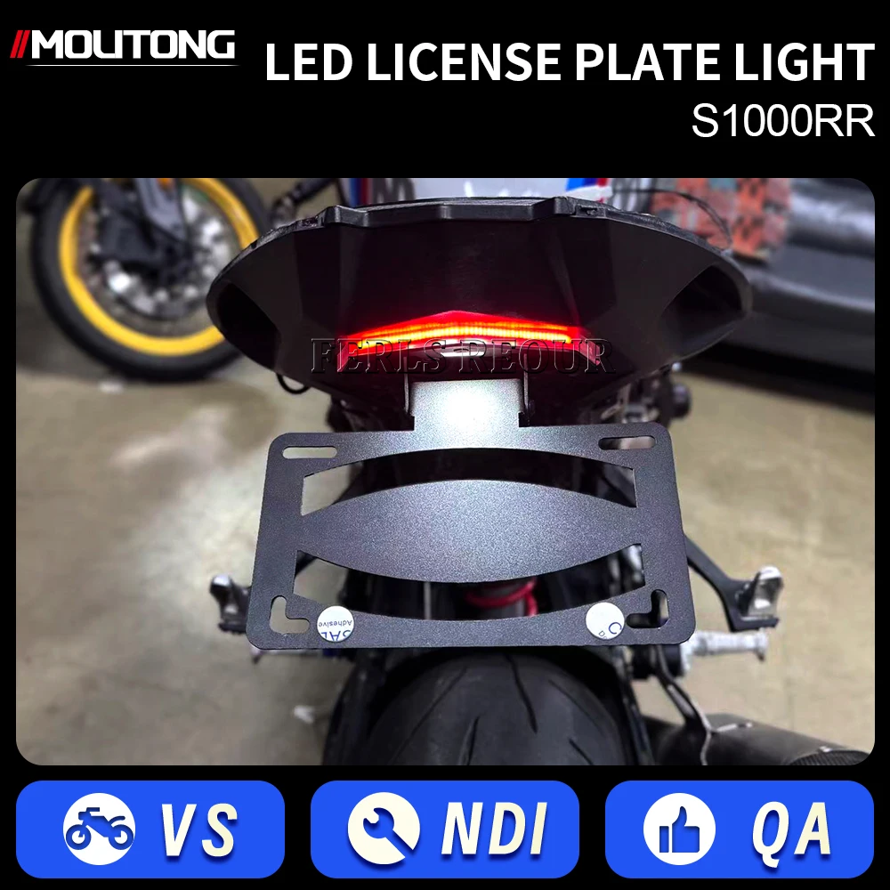 BMW S1000RR 2019-2025용 오토바이 LED 테일 라이트 정리 키트, 번호판 브래킷, 직접 장착 펜더 제거기