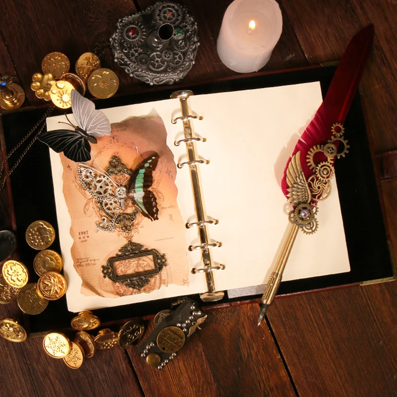 Butterfly Embossed PU Notebook with Loose Leaf Binding for DIY Inspiration