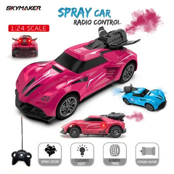 RC Car 1/24 2.4Ghz Remote Control Racing Vehicle 2WD con LED Light Spray Smoke Stunt Electric Remote Control Toy Car per bambini