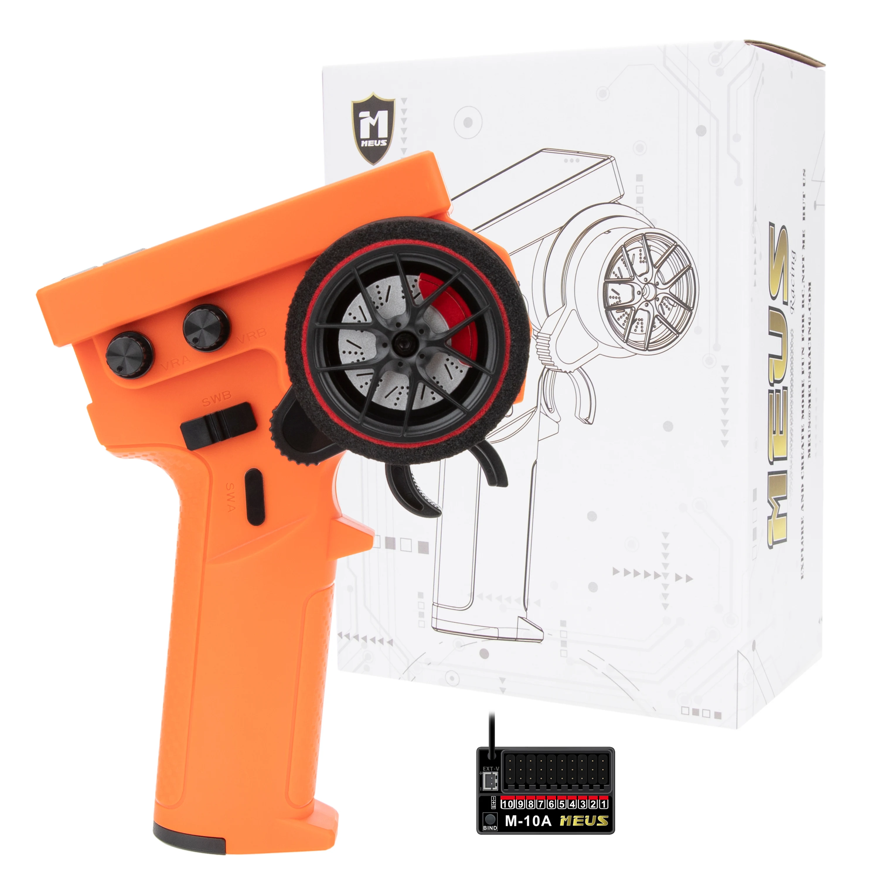 MEUS Racing ME-10B Émetteur RC 8CH 2.4GHz + Récepteur pour TRX4 SCX10