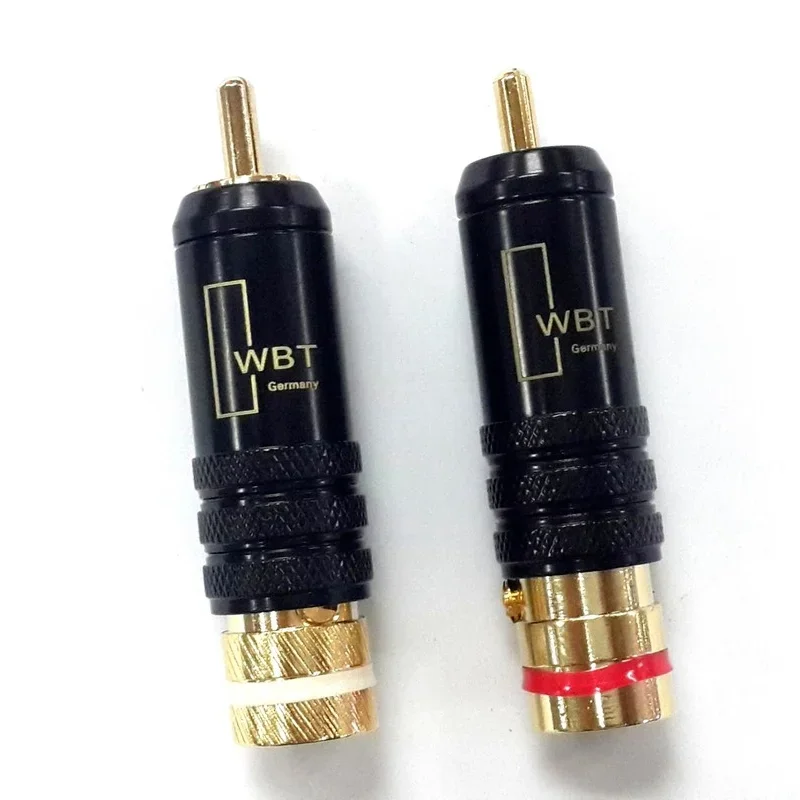 1 Pair RCA Connector Connectors Male Signal Line Plug WBT 0144 RCA Plug Lotus Head Copper RCA Plug Connectors Approx.53mm