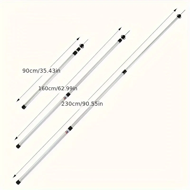 2pc Adjustable Aluminum Alloy Tent Pole Triple Section Outdoor Canopy Support Rod Silvery Canopy Pole Support Rod Telescopic