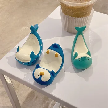 Three Dimensional Cute Dolphin Cartoon Animal Stand Desktop Lazy Mobile Phone Holder 2