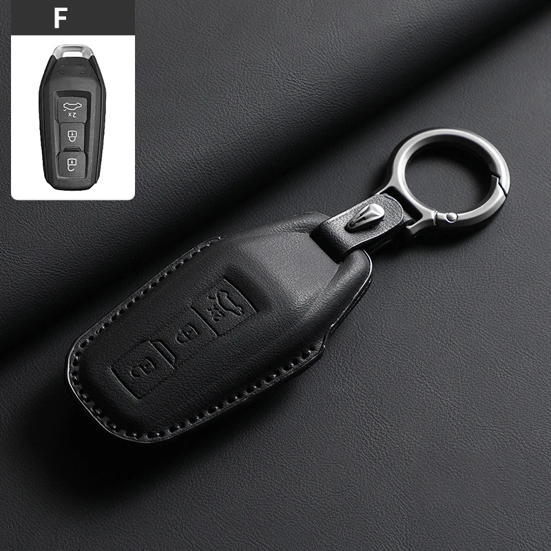 Premium Leather Car Remote Key Case - Elegant Key Shell Cover and Holder