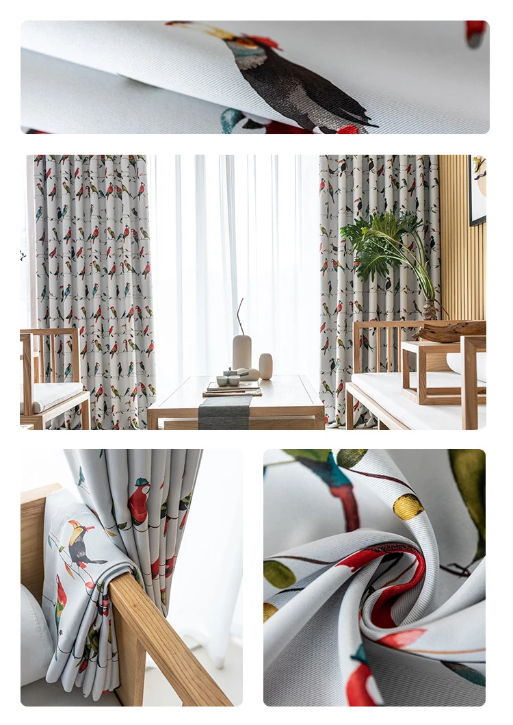 Curtains for Living Room Dining Bedroom New Fashion Curtain Fabric Modern Simple Curtain Double Sided Blackout Printing -xj