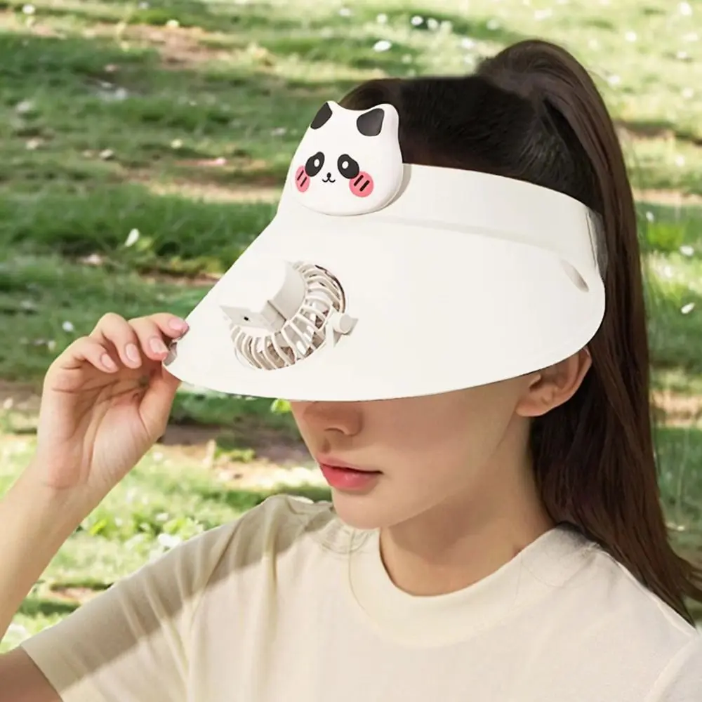 통기성 좋은 여름용 팬 햇, 강풍 방지 넓은 챙 태양열 팬 모자 USB / 태양열 자외선 차단 낚시 모자