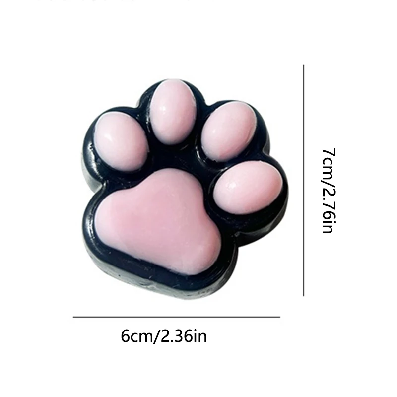 Cat Paw Mochi Taba Squishy Fidget Toy Cute Plush Cat Paw Silicone Slow Rebound Pinch Decompression Toy Stress Release Vent Toy 6