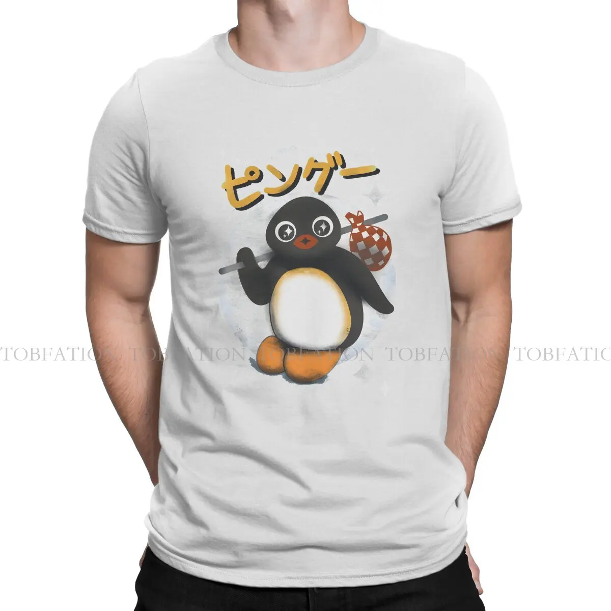 Футболка Pingu мужская с аниме принтом, базовый свитшот для отдыха, шоу в Пингу