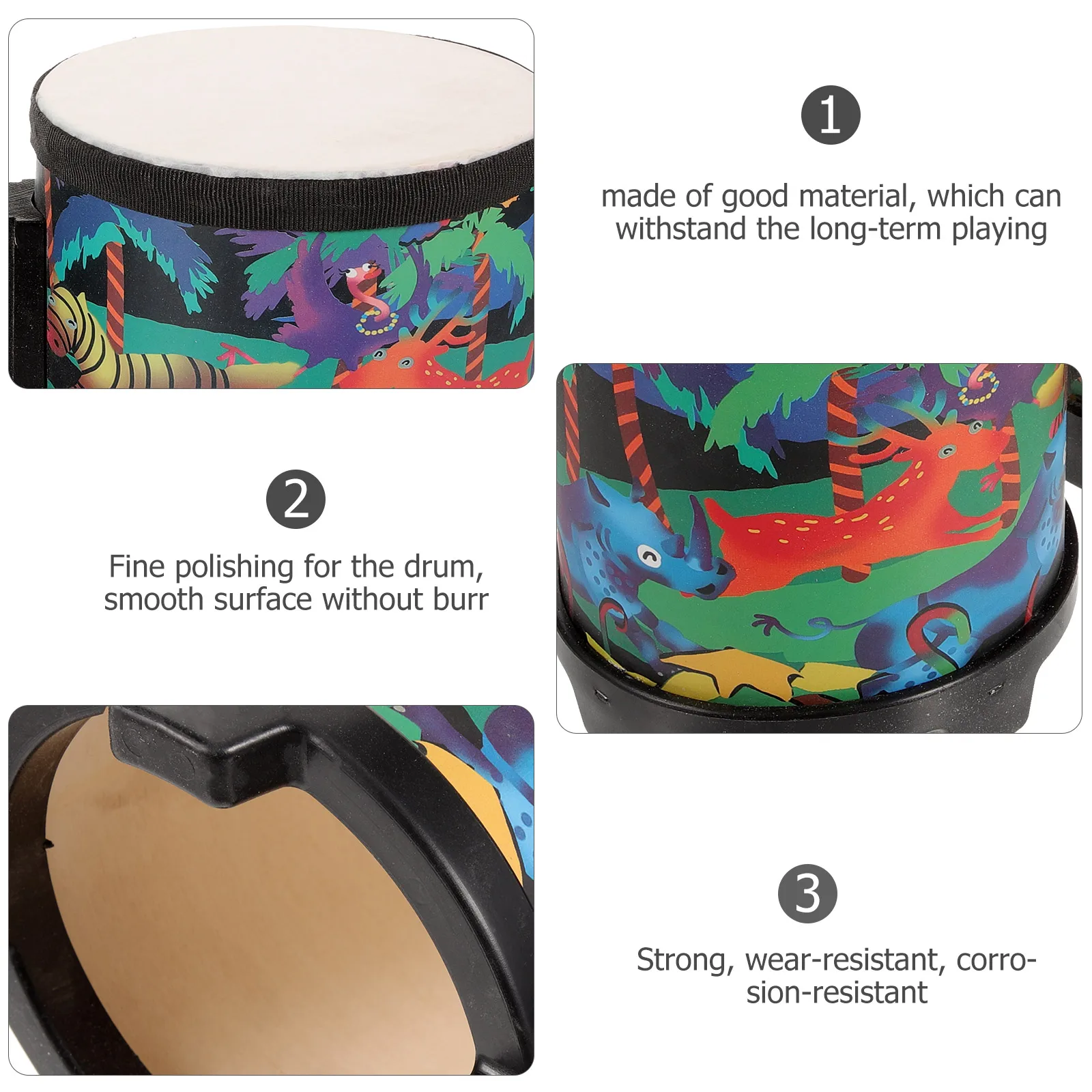 1 Set Drum Toys Kids Drum Sets Ages 5 9 Bongos Drums Conga Percussion Instruments Musical Educational Toy Bongos Beginner