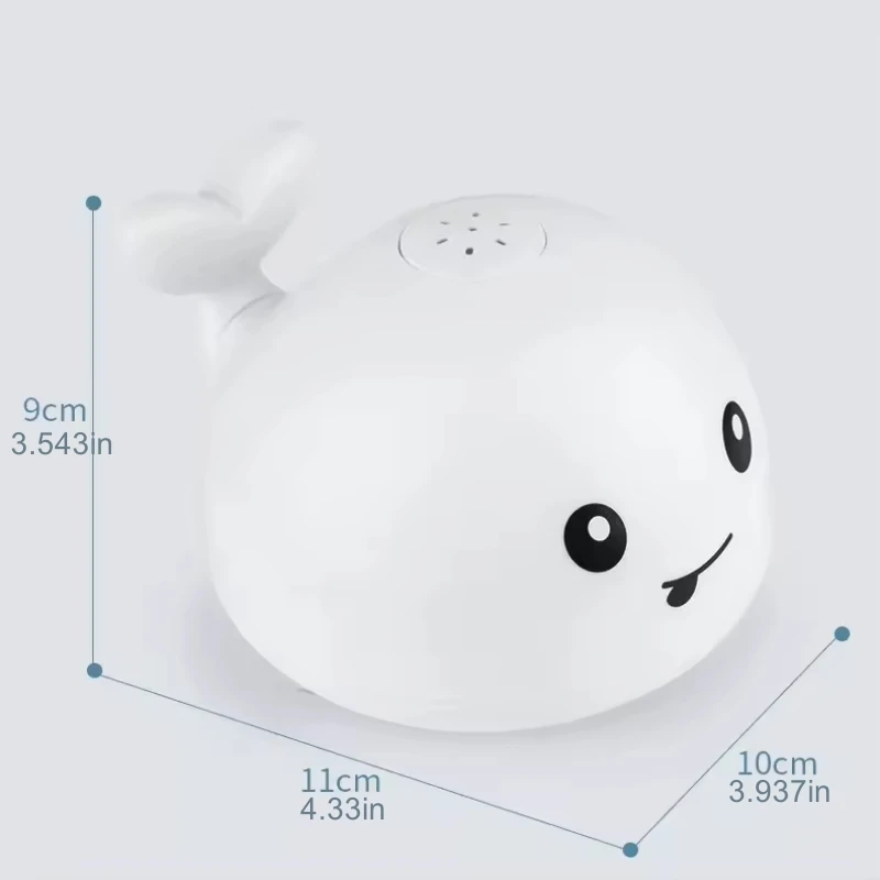 Baby Shower Simulation Plastic Whale Shape Fully Automatic Sensing Led Light Bulb Creative Water Spray Children's Birthday Gift 6