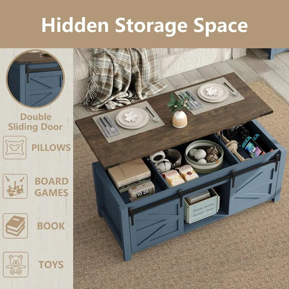 Farmhouse Storage Coffee Table 5