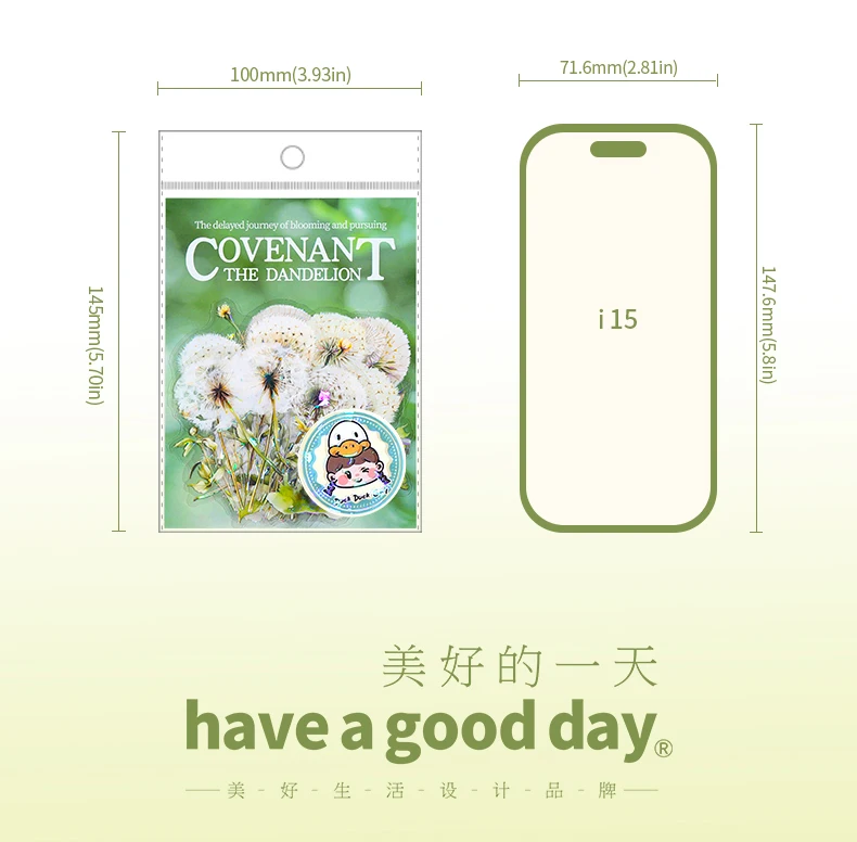 10 pcs Dandelion stickers DIY Scrapbooking Planner Collage Diary Supplies Aesthetics Sticker Stationery