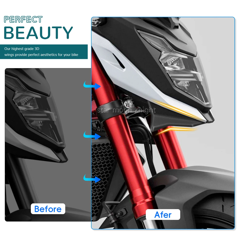 Spoiler Anteriore Per Honda CB750 Hornet 2023-2024 - Nero Assoluto, Design Sportivo - Foto 11