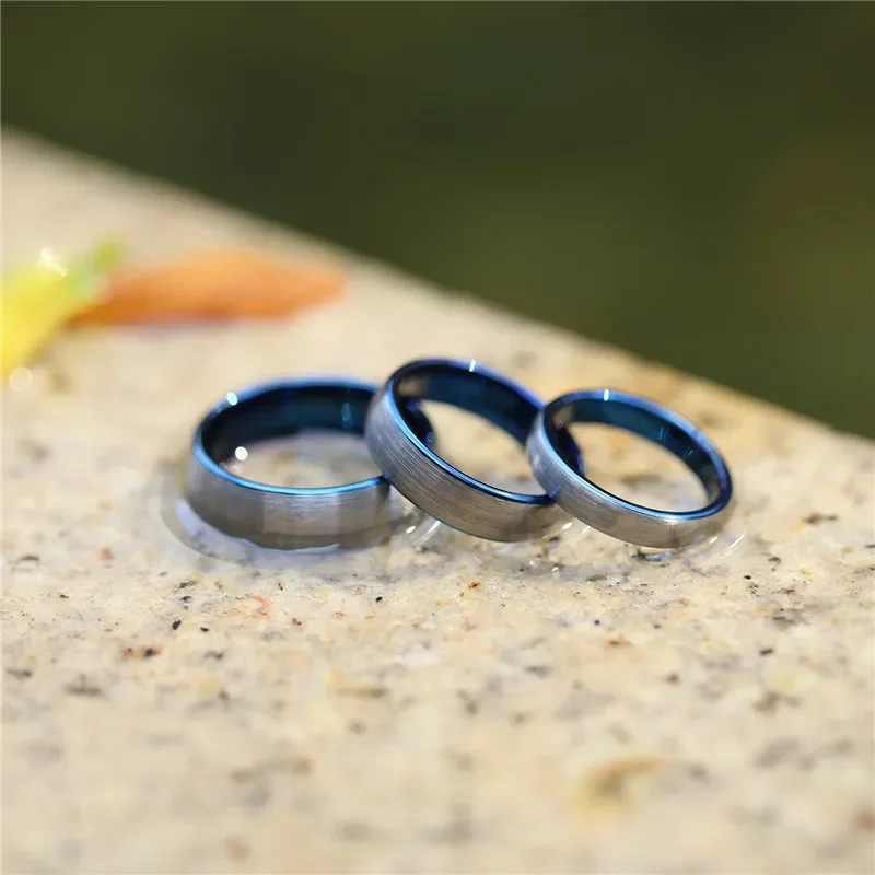 Somen Ring Men Custom Engraved 4mm 6mm 8mm Tungsten Ring For Couple Women Vintage Wedding Band Couple Engagement Rings Anels
