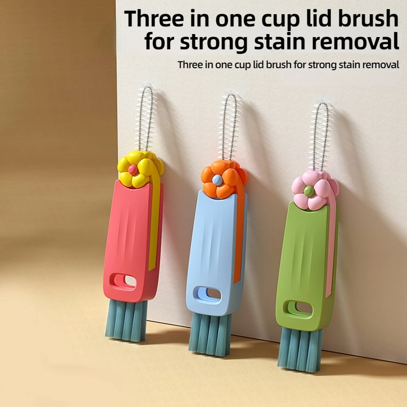 

3 In 1 Multifunctional Cup Cleaning Brushes 360 ° Rotatable Bottle Cleaning Brushes Kitchen Accessories Gap Cleaner Kitchen Tool