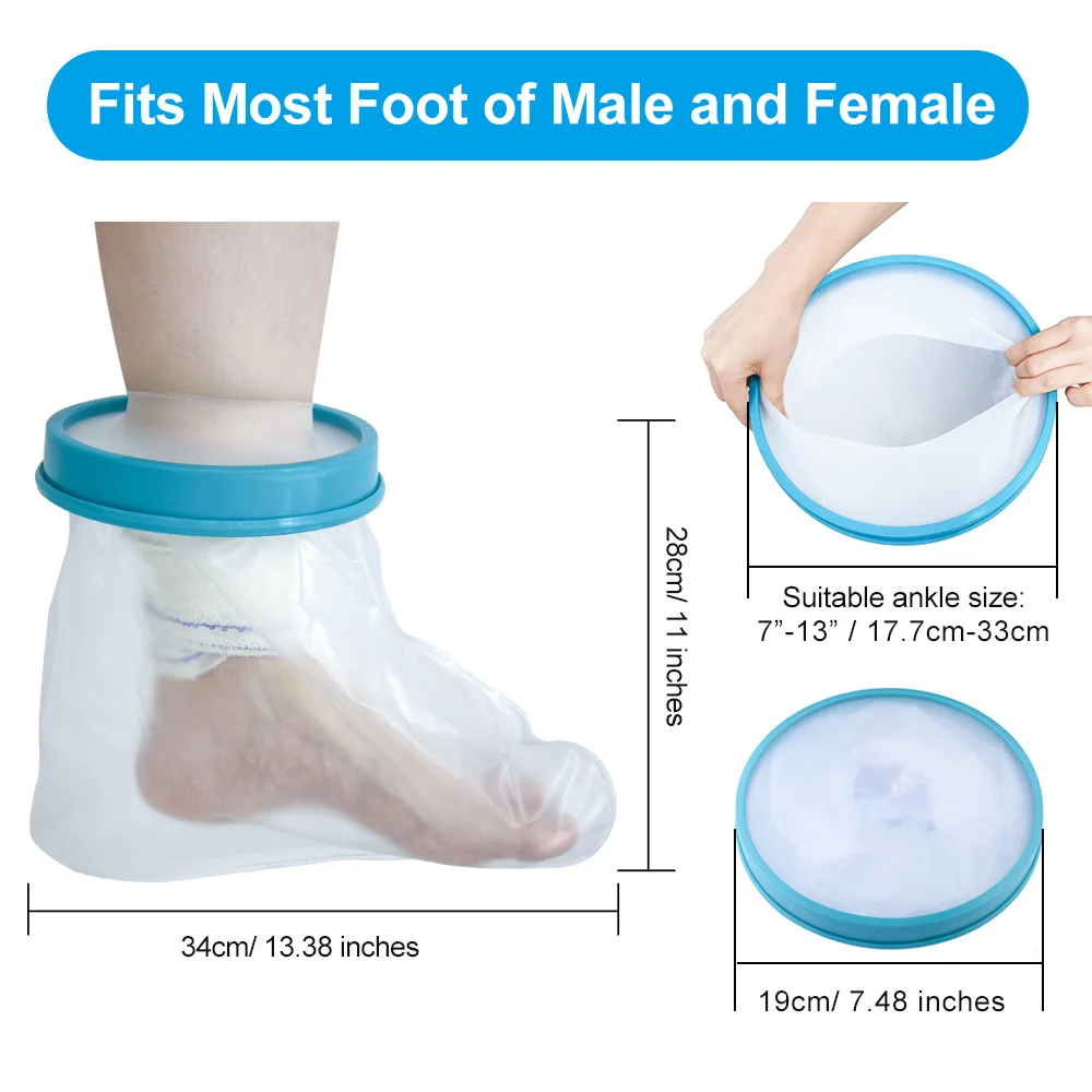 Adult Foot Cast Covers for Shower Waterproof Shower Bandage and Cast Protector for Shower and Bath Watertight 2