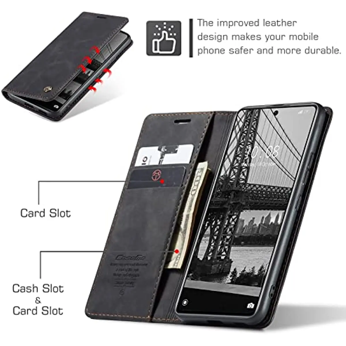 Leather Wallet Flip Folio Phone Case For Xiaomi 12 Lite Card Cash Holder Magnetic Closure for Mi 12T Pro 12 12X 12S Funda Cover 3