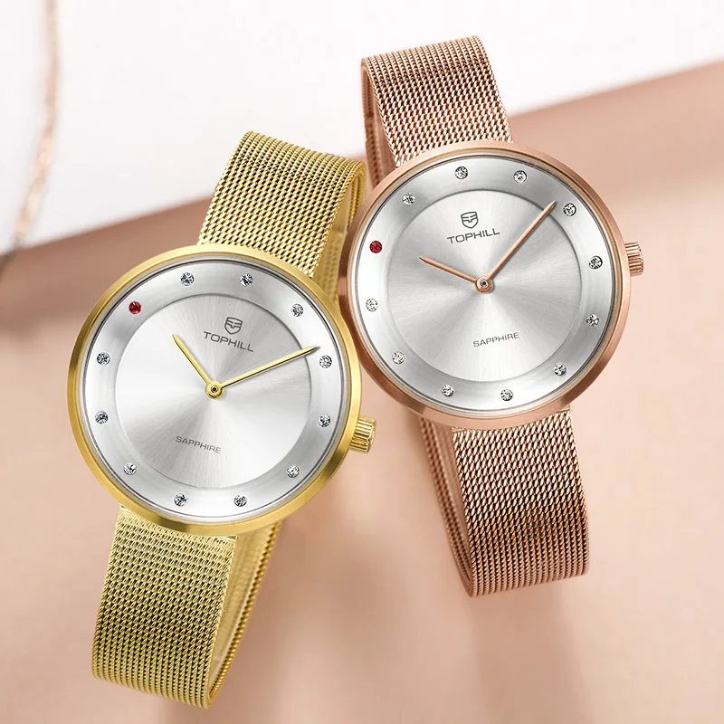 

Роскошные брендовые золотые часы от солнца, женские элегантные маленькие кварцевые наручные часы со стразами для женщин, часы со стальным сетчатым ремешком