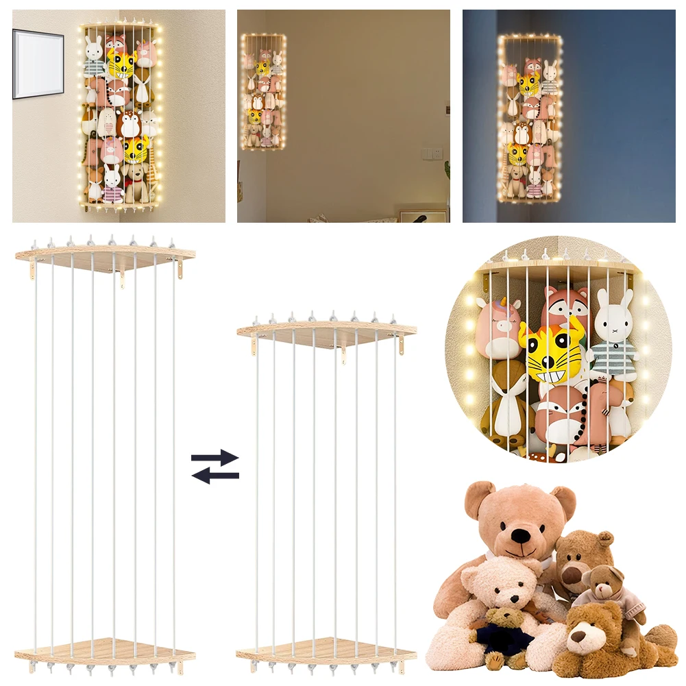 ANNOR Stuffed Anial Storage Holder With Adjustable Length, Wall