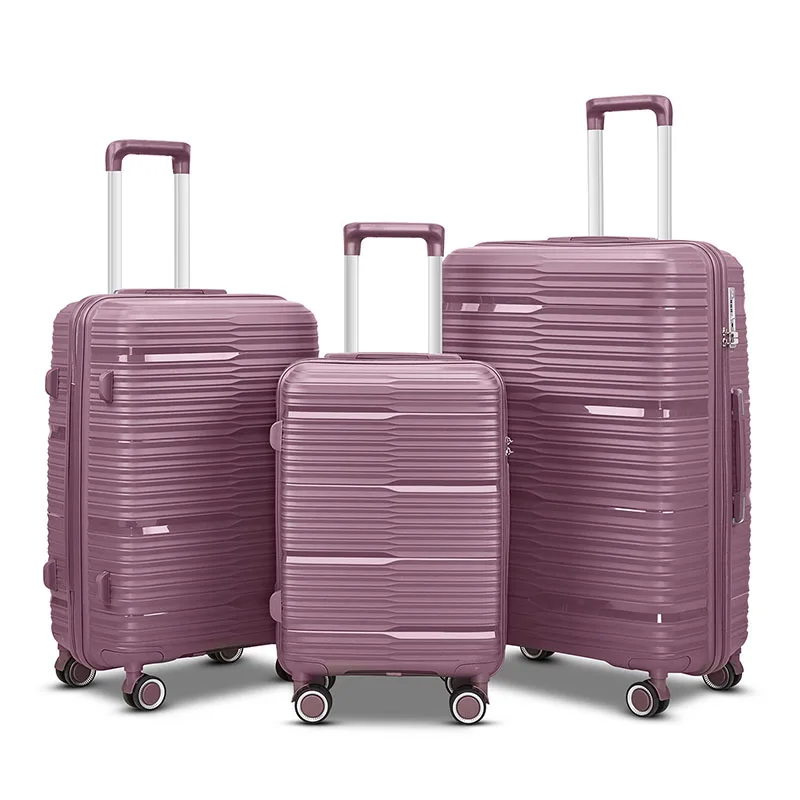3Pcs PP Luggage Case Boarding Box Suitcase Universal Wheel Password Travel 20/24/28 Inch Sets